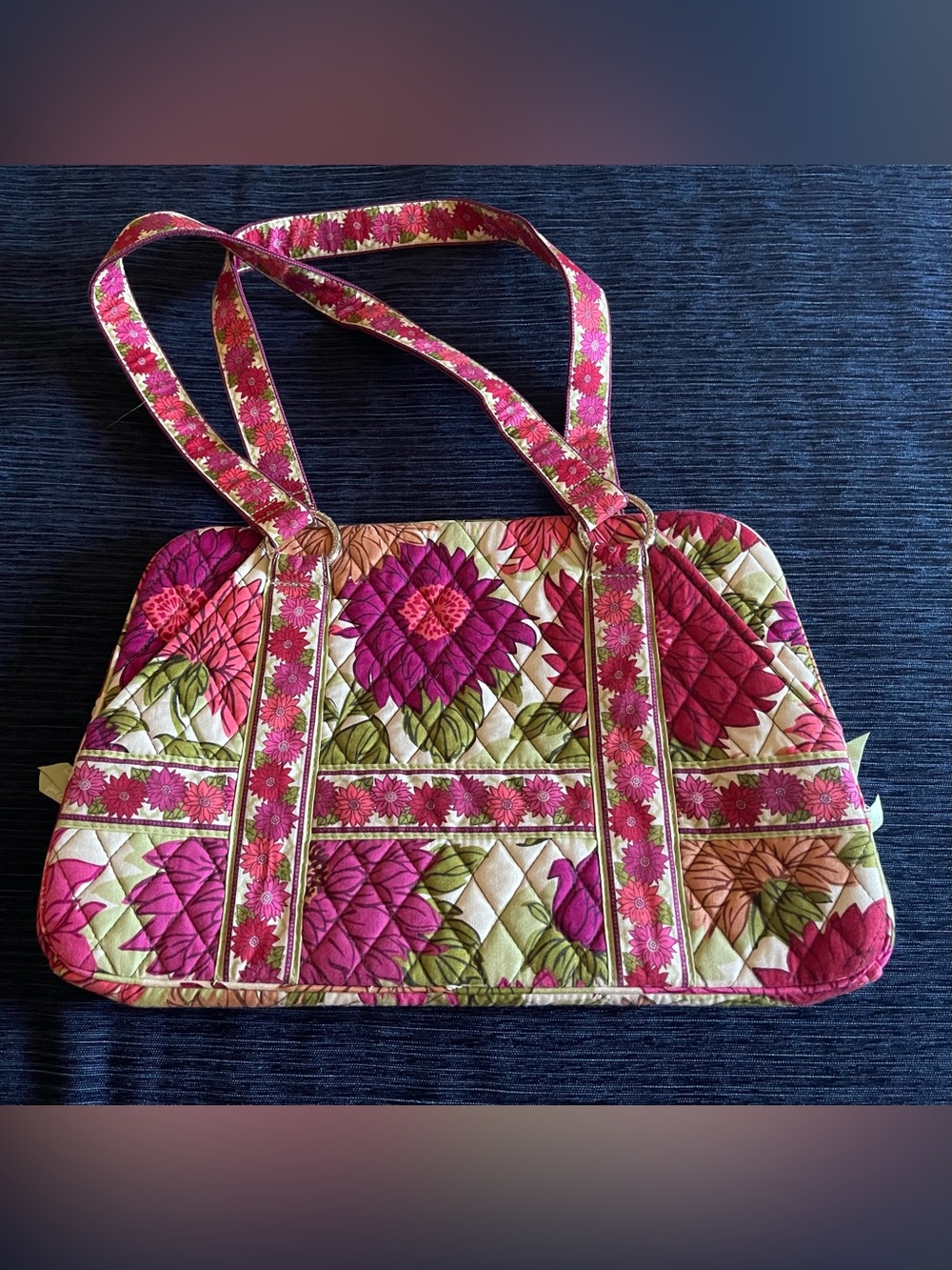 Vera Bradley Pink Floral Quilted Tote, shoulder bag. " Hello Dahlia " 2010